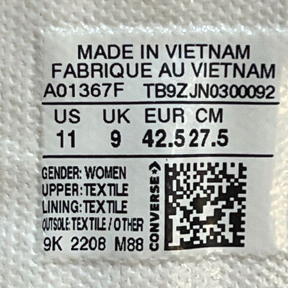 Converse Chuck Taylor High Top Chunky Platform Dark Pink A01367F Shoes - Size 11 - Picture 11 of 13